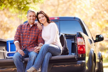 couple on truck bed