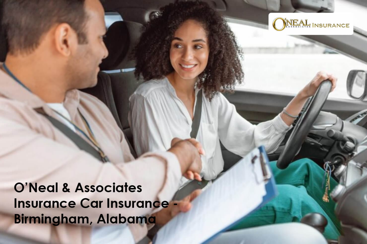 O’Neal & Associates Insurance building with parked cars, Birmingham, Alabama - Trusted car insurance services.